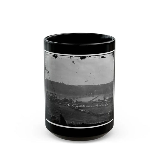 Berlin (Now Brunswick), Md. Pontoon Bridge And Ruins Of The Stone Bridge (U.S. Civil War) Black Coffee Mug-15oz-Go Mug Yourself