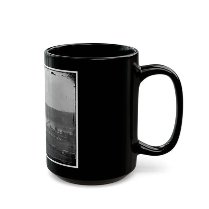 Berlin (Now Brunswick), Md. Pontoon Bridge And Ruins Of The Stone Bridge (U.S. Civil War) Black Coffee Mug-Go Mug Yourself