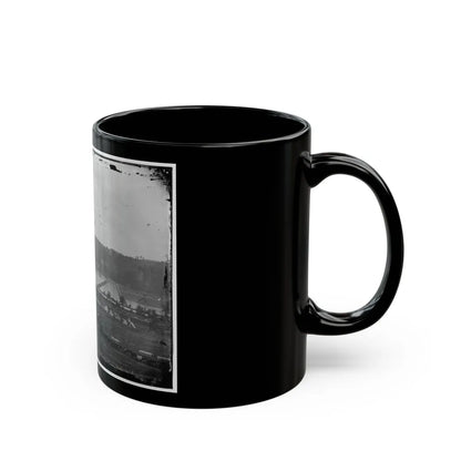 Berlin (Now Brunswick), Md. Pontoon Bridge And Ruins Of The Stone Bridge (U.S. Civil War) Black Coffee Mug-Go Mug Yourself