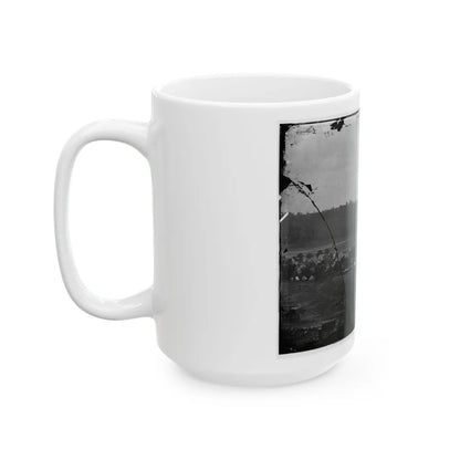 Berlin (Now Brunswick), Md. Pontoon Bridge And Ruins Of The Stone Bridge (U.S. Civil War) White Coffee Mug-Go Mug Yourself