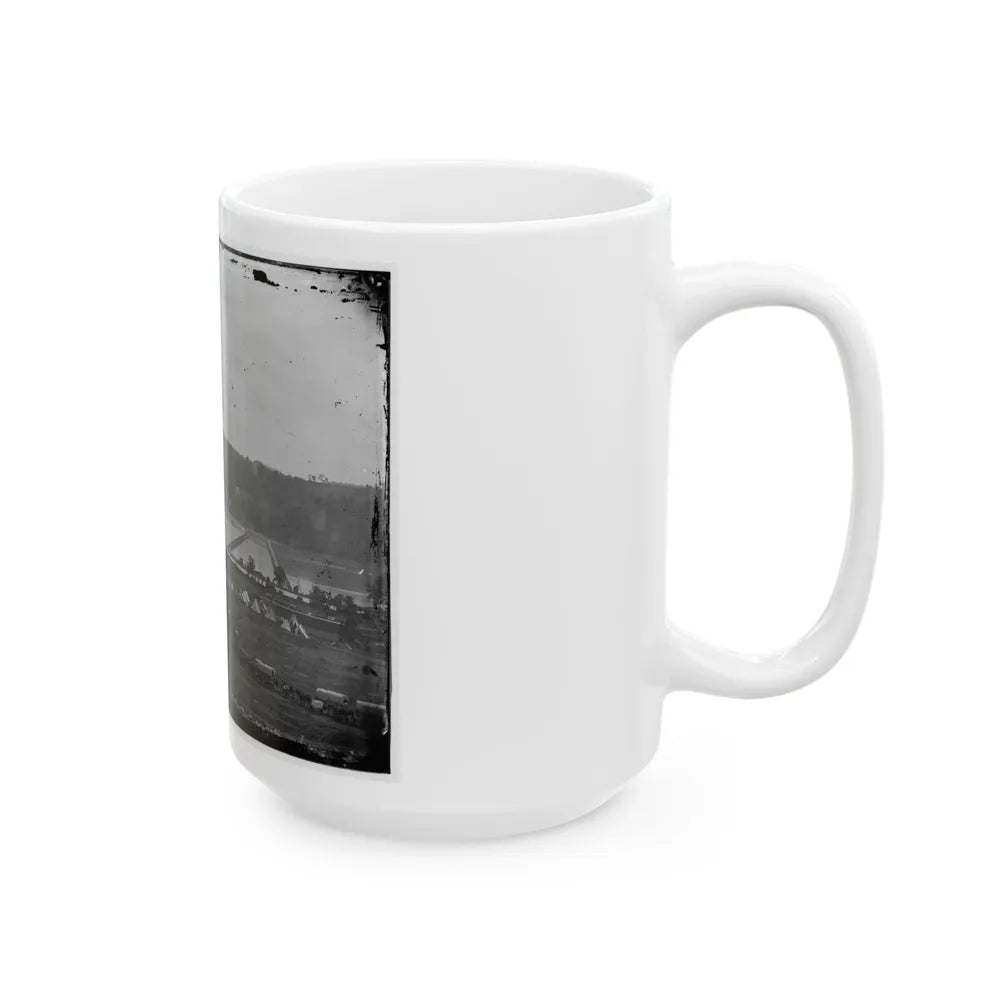 Berlin (Now Brunswick), Md. Pontoon Bridge And Ruins Of The Stone Bridge (U.S. Civil War) White Coffee Mug-Go Mug Yourself