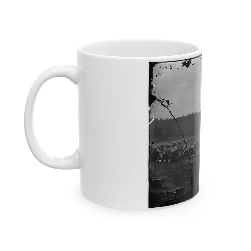 Berlin (Now Brunswick), Md. Pontoon Bridge And Ruins Of The Stone Bridge (U.S. Civil War) White Coffee Mug-Go Mug Yourself