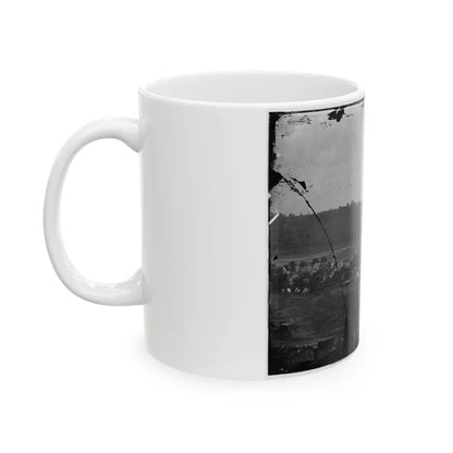 Berlin (Now Brunswick), Md. Pontoon Bridge And Ruins Of The Stone Bridge (U.S. Civil War) White Coffee Mug-Go Mug Yourself