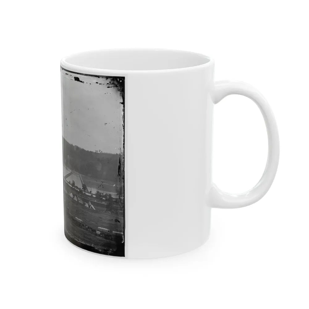 Berlin (Now Brunswick), Md. Pontoon Bridge And Ruins Of The Stone Bridge (U.S. Civil War) White Coffee Mug-Go Mug Yourself