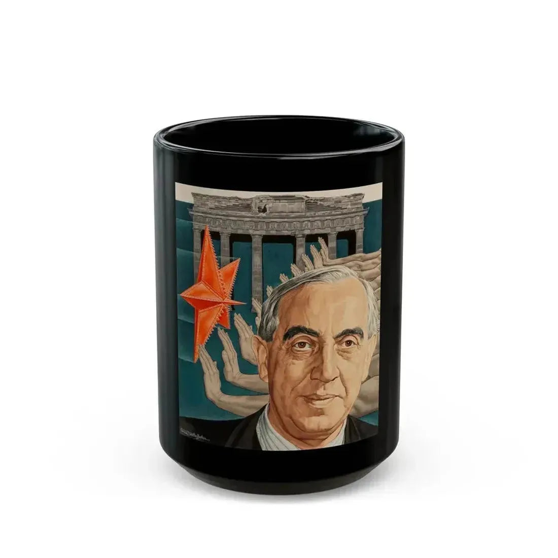 Berlin's Mayer Reuter, Time magazine cover, Septemer 18, 1950 - Black Coffee Mug 15oz - Go Mug Yourself