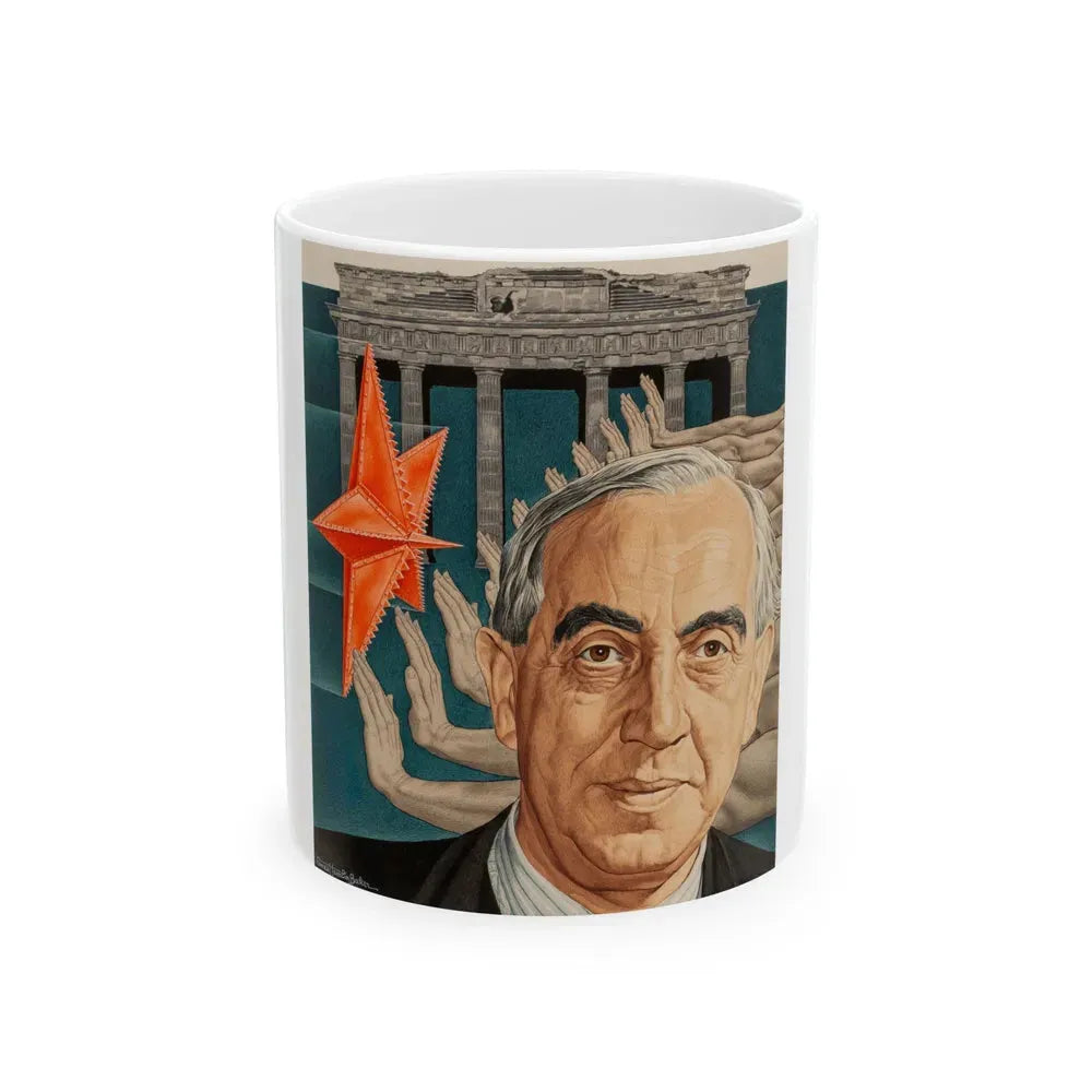 Berlin's Mayer Reuter, Time magazine cover, Septemer 18, 1950 - White Coffee Mug 11oz - Go Mug Yourself