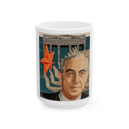 Berlin's Mayer Reuter, Time magazine cover, Septemer 18, 1950 - White Coffee Mug 15oz - Go Mug Yourself