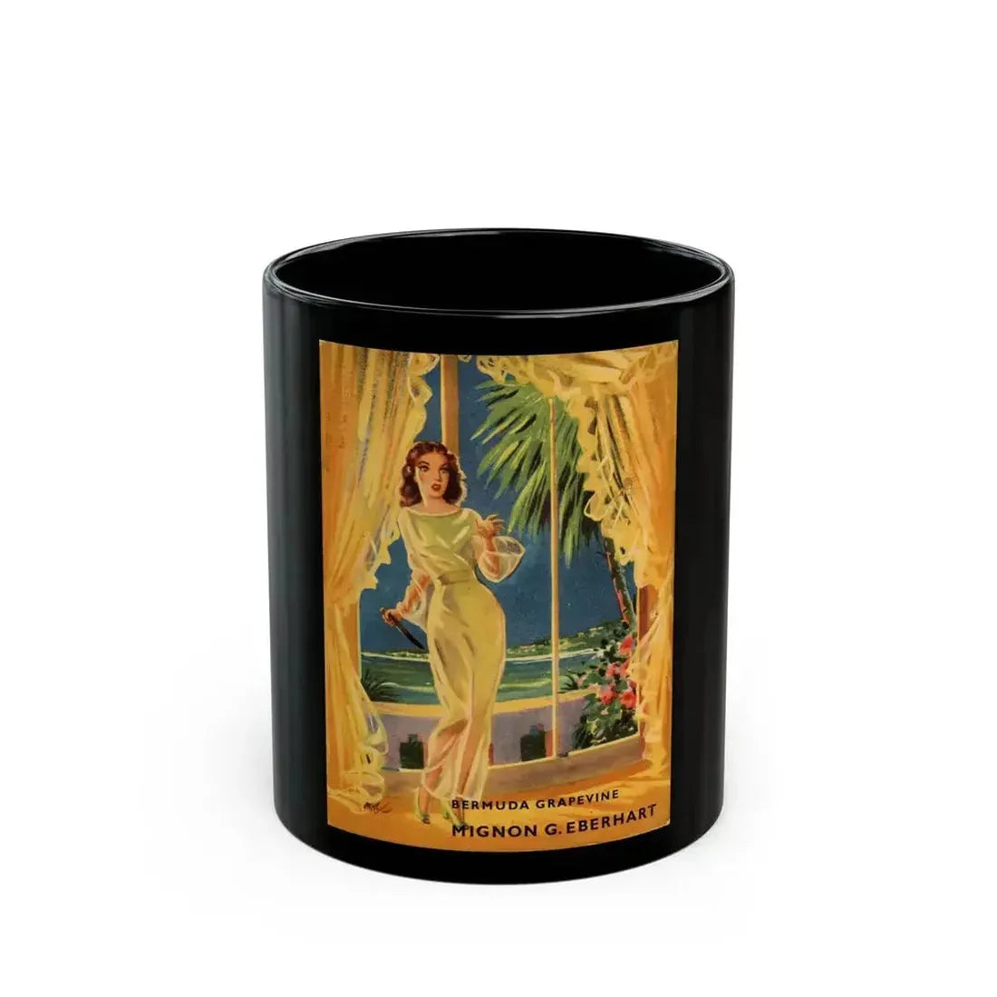Bermuda Grapevine, MacKill's Mystery magazine backcover, September 1952 - Black Coffee Mug 11oz - Go Mug Yourself