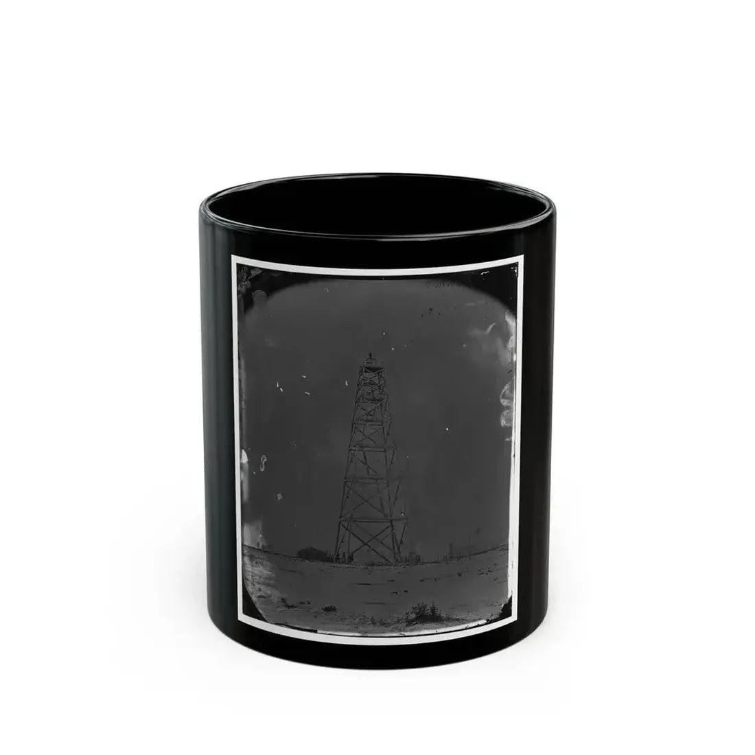Bermuda Hundred, James River, Virginia. Signal Tower On Left Of Bermuda Line (U.S. Civil War) Black Coffee Mug 11oz - Go Mug Yourself