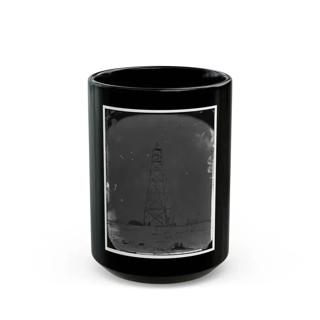 Bermuda Hundred, James River, Virginia. Signal Tower On Left Of Bermuda Line (U.S. Civil War) Black Coffee Mug 15oz - Go Mug Yourself