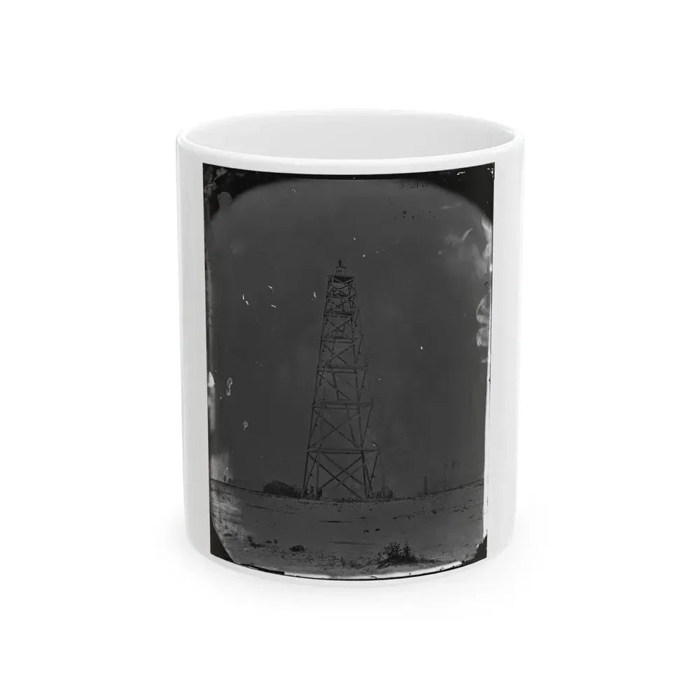 Bermuda Hundred, James River, Virginia. Signal Tower On Left Of Bermuda Line (U.S. Civil War) White Coffee Mug 11oz - Go Mug Yourself