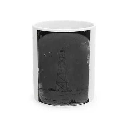 Bermuda Hundred, James River, Virginia. Signal Tower On Left Of Bermuda Line (U.S. Civil War) White Coffee Mug 11oz - Go Mug Yourself