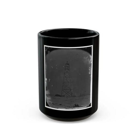 Bermuda Hundred, James River, Virginia. Signal Tower On Left Of Bermuda Line (U.S. Civil War) Black Coffee Mug-15oz-Go Mug Yourself