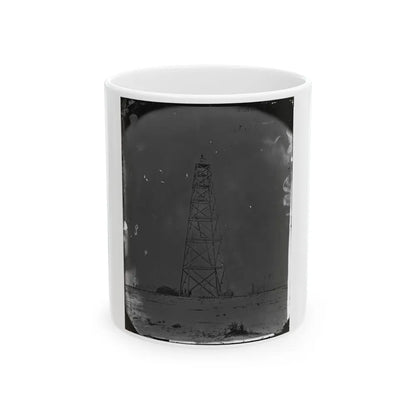 Bermuda Hundred, James River, Virginia. Signal Tower On Left Of Bermuda Line (U.S. Civil War) White Coffee Mug-11oz-Go Mug Yourself