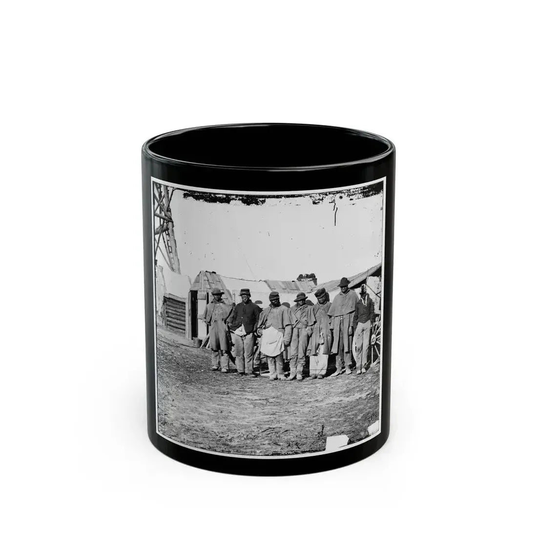Bermuda Hundred, Va. African-American Teamsters Near The Signal Tower (U.S. Civil War) Black Coffee Mug 11oz - Go Mug Yourself