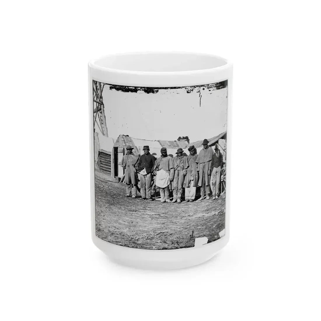 Bermuda Hundred, Va. African-American Teamsters Near The Signal Tower (U.S. Civil War) White Coffee Mug 15oz - Go Mug Yourself