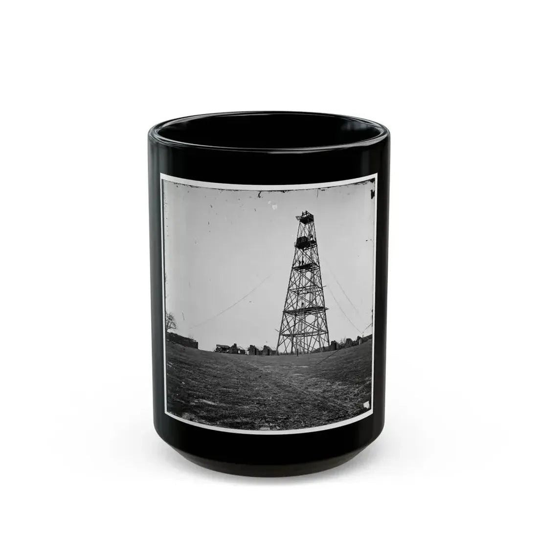 Bermuda Hundred, Va. Butler's Signal Tower; Another View (U.S. Civil War) Black Coffee Mug 15oz - Go Mug Yourself