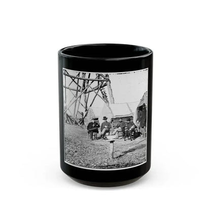Bermuda Hundred, Va. Officers By Their Quarters Near The Signal Tower (U.S. Civil War) Black Coffee Mug 15oz - Go Mug Yourself