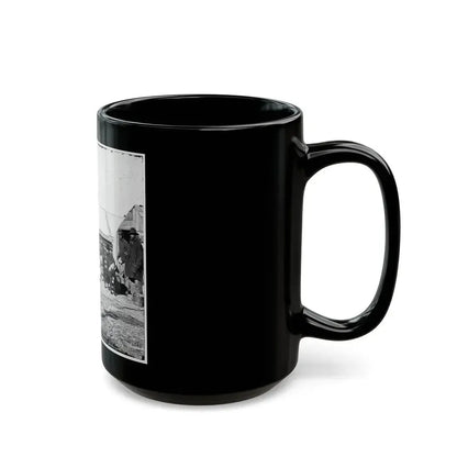 Bermuda Hundred, Va. Officers By Their Quarters Near The Signal Tower (U.S. Civil War) Black Coffee Mug - Go Mug Yourself