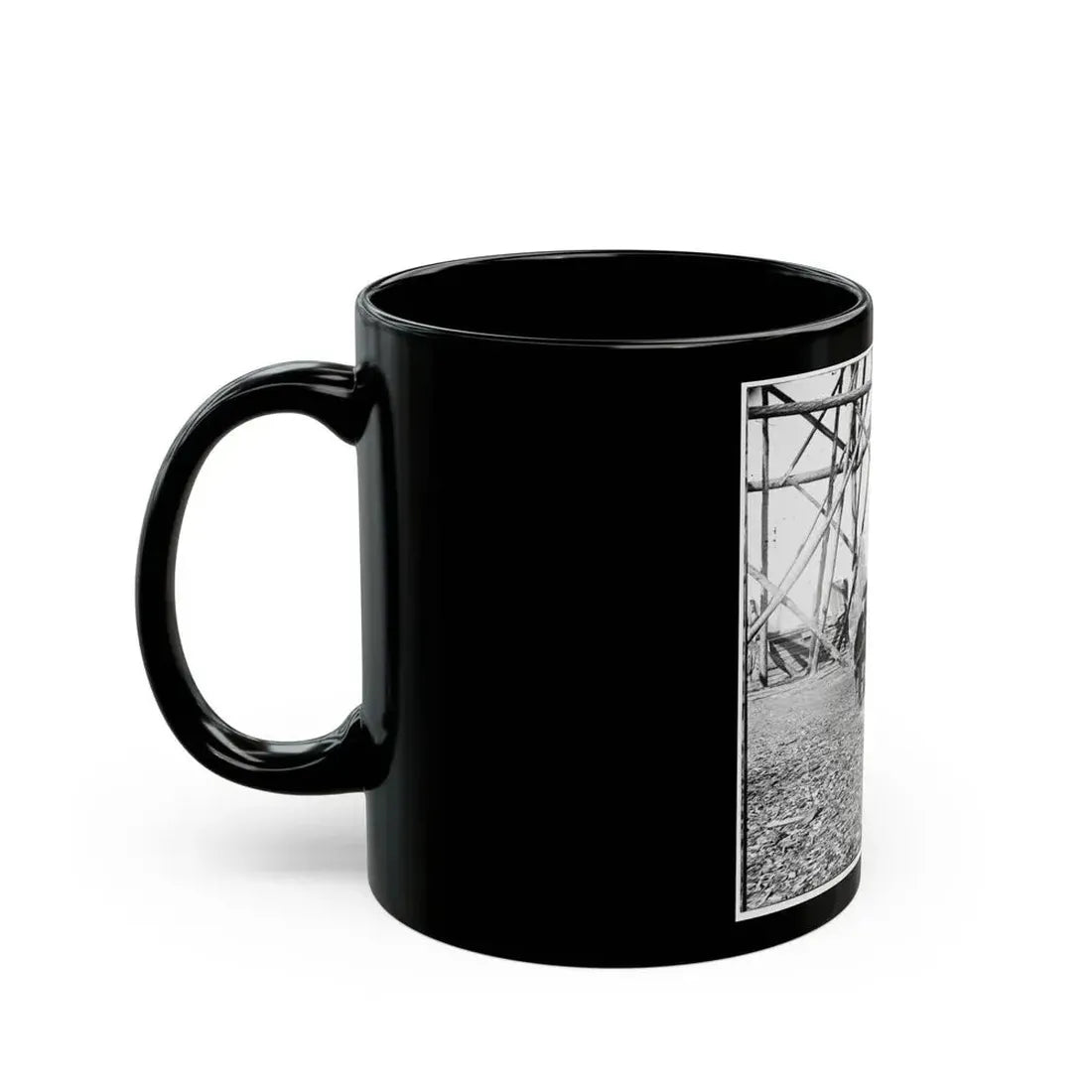 Bermuda Hundred, Va. Officers By Their Quarters Near The Signal Tower (U.S. Civil War) Black Coffee Mug - Go Mug Yourself