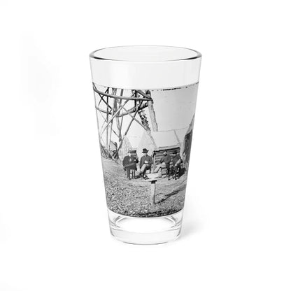 Bermuda Hundred, Va. Officers By Their Quarters Near The Signal Tower (U.S. Civil War) Pint Glass 16oz 16oz - Go Mug Yourself