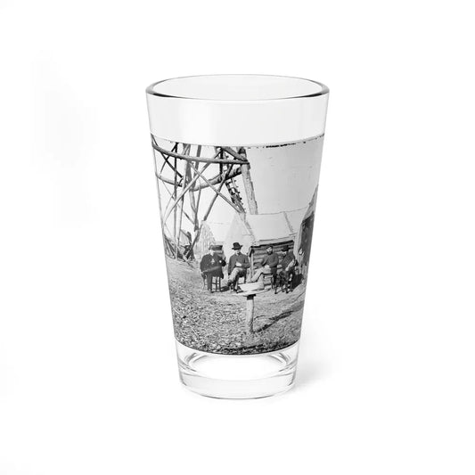 Bermuda Hundred, Va. Officers By Their Quarters Near The Signal Tower (U.S. Civil War) Pint Glass 16oz 16oz - Go Mug Yourself