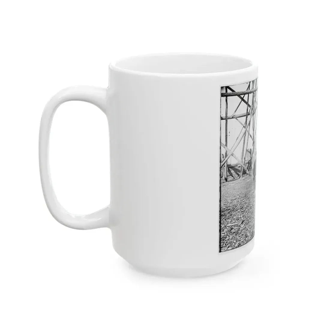 Bermuda Hundred, Va. Officers By Their Quarters Near The Signal Tower (U.S. Civil War) White Coffee Mug - Go Mug Yourself