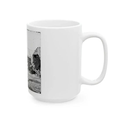 Bermuda Hundred, Va. Officers By Their Quarters Near The Signal Tower (U.S. Civil War) White Coffee Mug - Go Mug Yourself