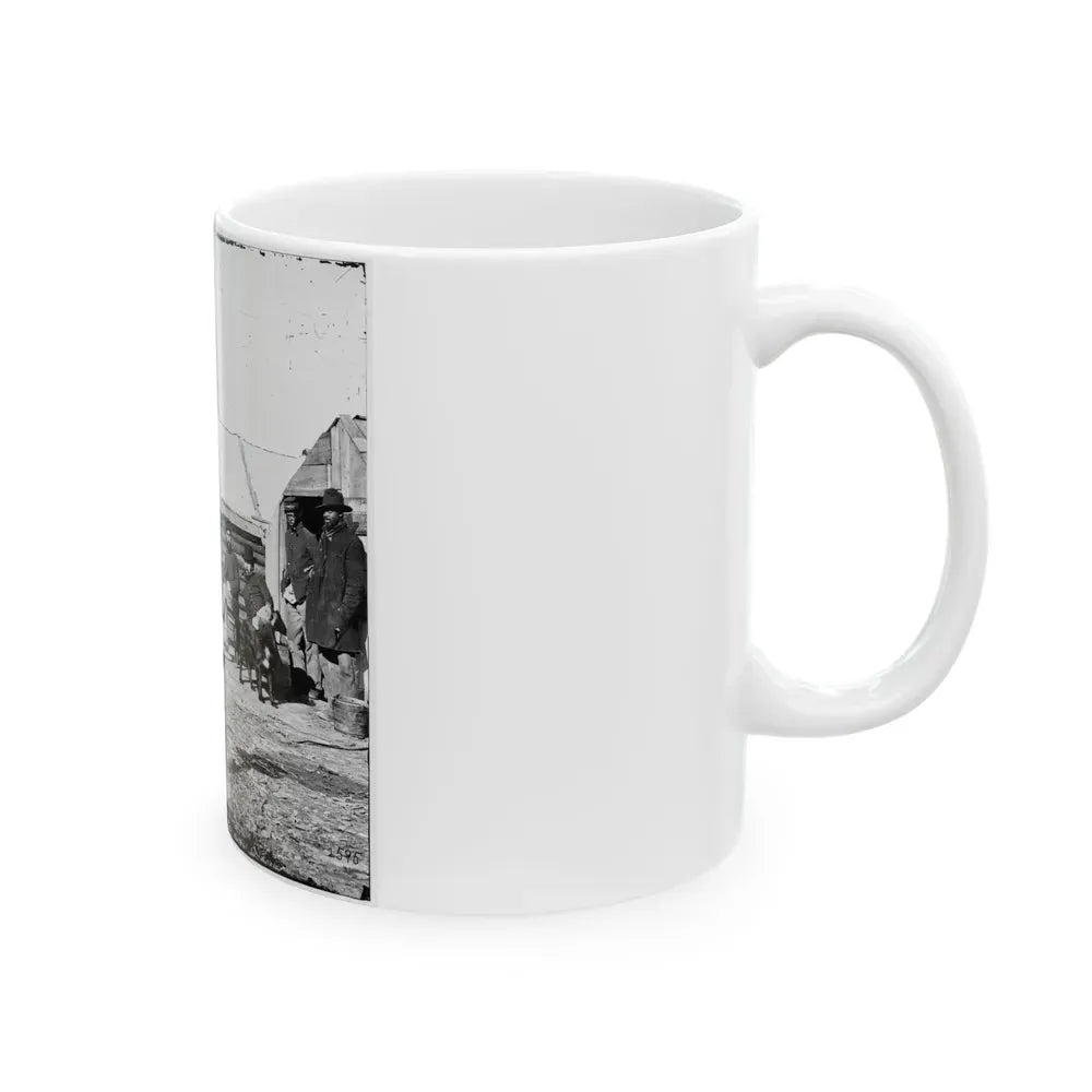 Bermuda Hundred, Va. Officers By Their Quarters Near The Signal Tower (U.S. Civil War) White Coffee Mug - Go Mug Yourself