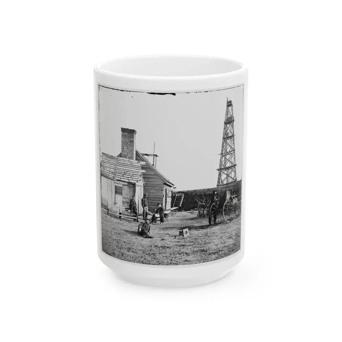 Bermuda Hundred, Va. Photographer At Butler's Signal Tower (U.S. Civil War) White Coffee Mug 15oz - Go Mug Yourself