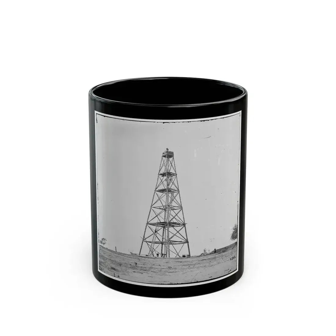 Bermuda Hundred, Va. Signal Tower On Left Of The Line Near The Appomattox River (U.S. Civil War) Black Coffee Mug 11oz - Go Mug Yourself