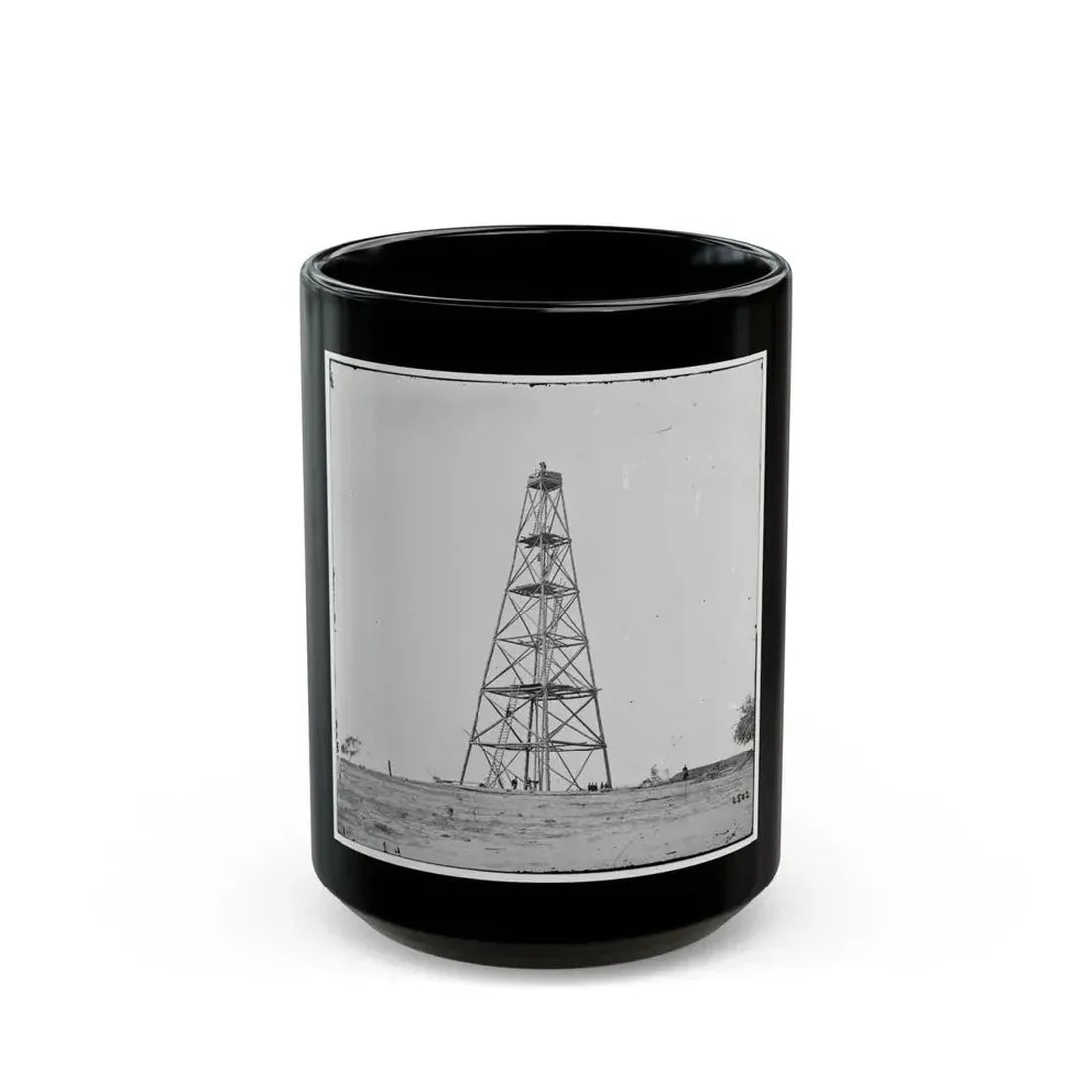 Bermuda Hundred, Va. Signal Tower On Left Of The Line Near The Appomattox River (U.S. Civil War) Black Coffee Mug 15oz - Go Mug Yourself