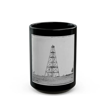 Bermuda Hundred, Va. Signal Tower On Left Of The Line Near The Appomattox River (U.S. Civil War) Black Coffee Mug 15oz - Go Mug Yourself