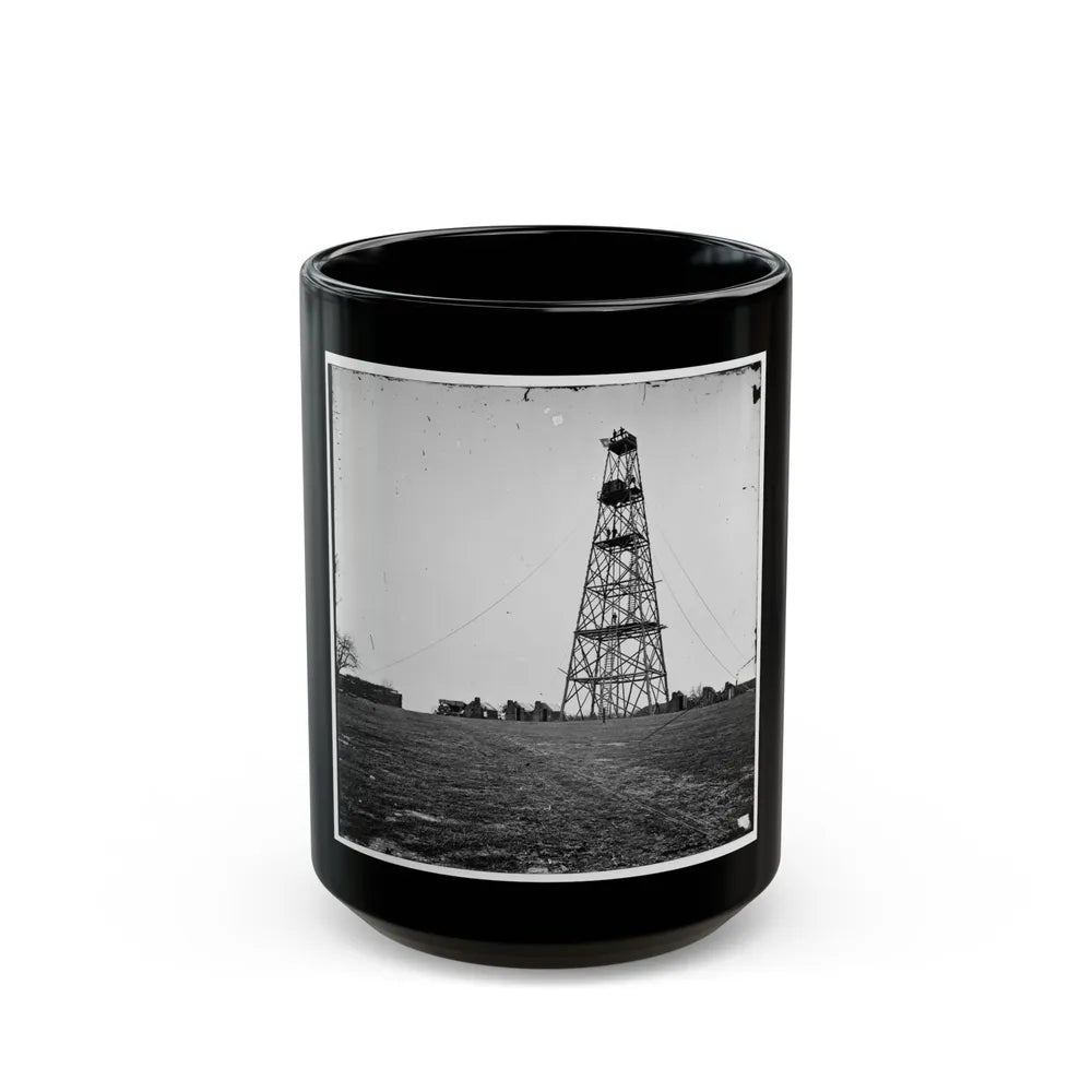 Bermuda Hundred, Va. Butler's Signal Tower; Another View (U.S. Civil War) Black Coffee Mug-15oz-Go Mug Yourself