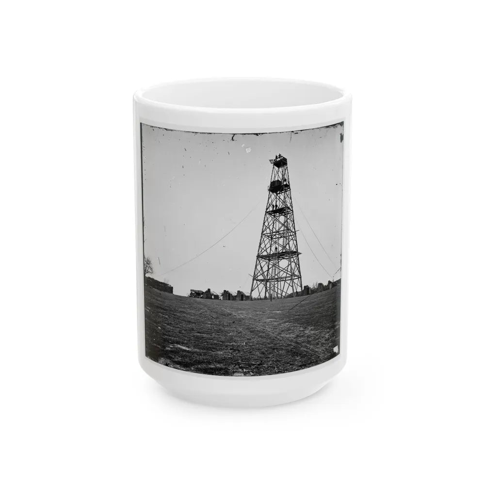 Bermuda Hundred, Va. Butler's Signal Tower; Another View (U.S. Civil War) White Coffee Mug-15oz-Go Mug Yourself