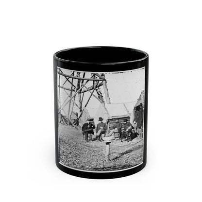 Bermuda Hundred, Va. Officers By Their Quarters Near The Signal Tower (U.S. Civil War) Black Coffee Mug-11oz-Go Mug Yourself