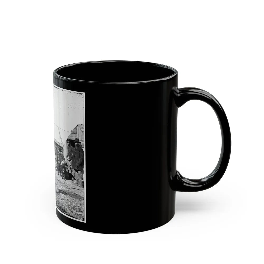 Bermuda Hundred, Va. Officers By Their Quarters Near The Signal Tower (U.S. Civil War) Black Coffee Mug-Go Mug Yourself