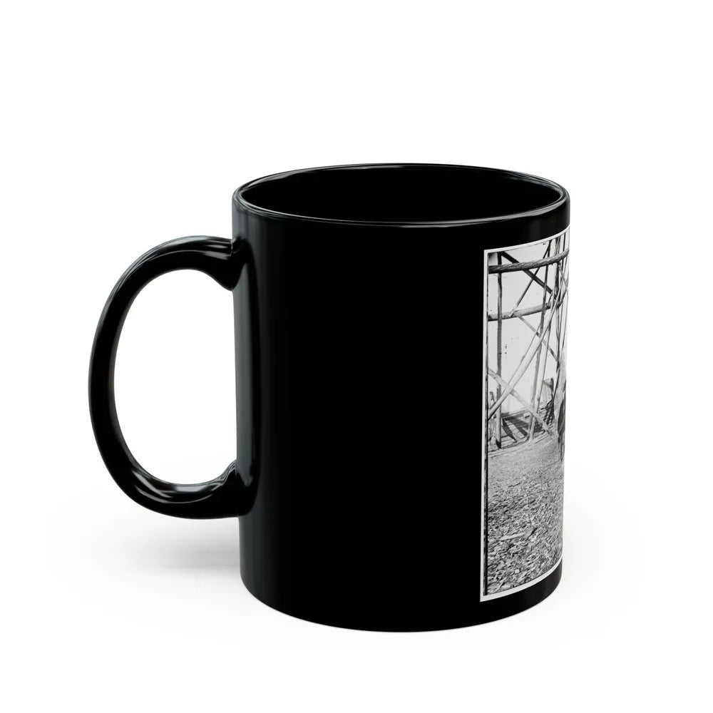 Bermuda Hundred, Va. Officers By Their Quarters Near The Signal Tower (U.S. Civil War) Black Coffee Mug-Go Mug Yourself