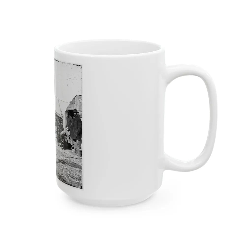 Bermuda Hundred, Va. Officers By Their Quarters Near The Signal Tower (U.S. Civil War) White Coffee Mug-Go Mug Yourself