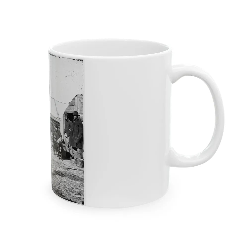 Bermuda Hundred, Va. Officers By Their Quarters Near The Signal Tower (U.S. Civil War) White Coffee Mug-Go Mug Yourself