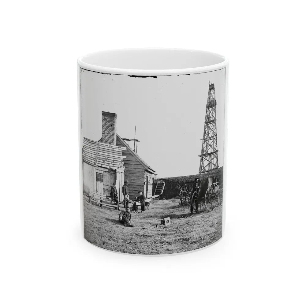 Bermuda Hundred, Va. Photographer At Butler's Signal Tower (U.S. Civil War) White Coffee Mug-11oz-Go Mug Yourself