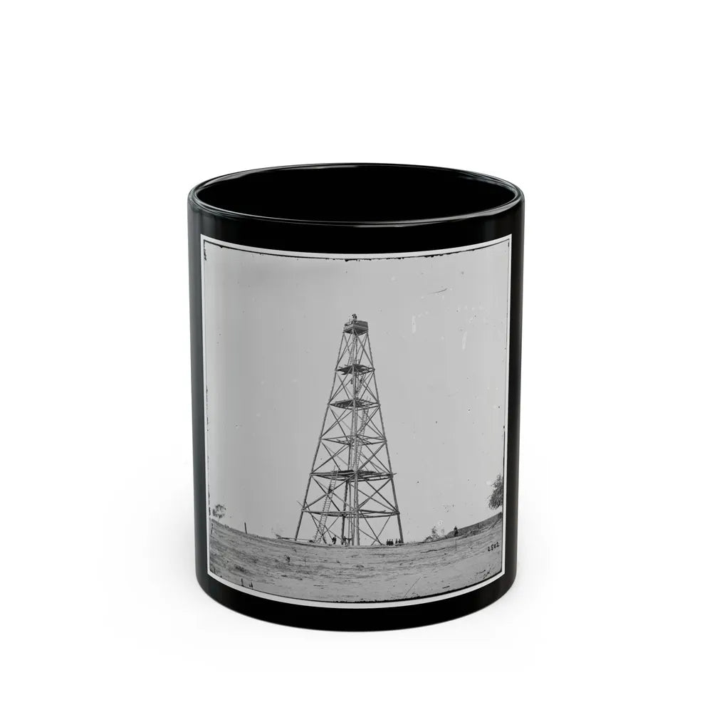 Bermuda Hundred, Va. Signal Tower On Left Of The Line Near The Appomattox River (U.S. Civil War) Black Coffee Mug-11oz-Go Mug Yourself