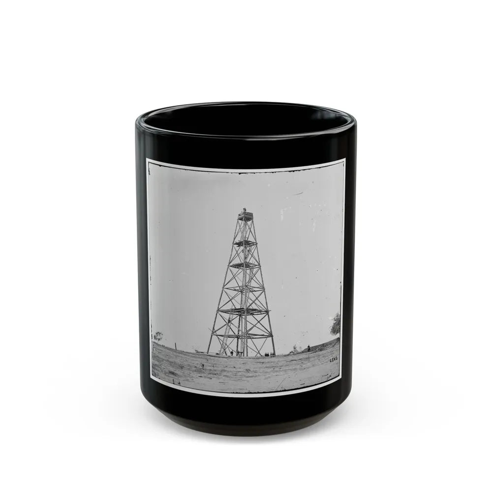 Bermuda Hundred, Va. Signal Tower On Left Of The Line Near The Appomattox River (U.S. Civil War) Black Coffee Mug-15oz-Go Mug Yourself