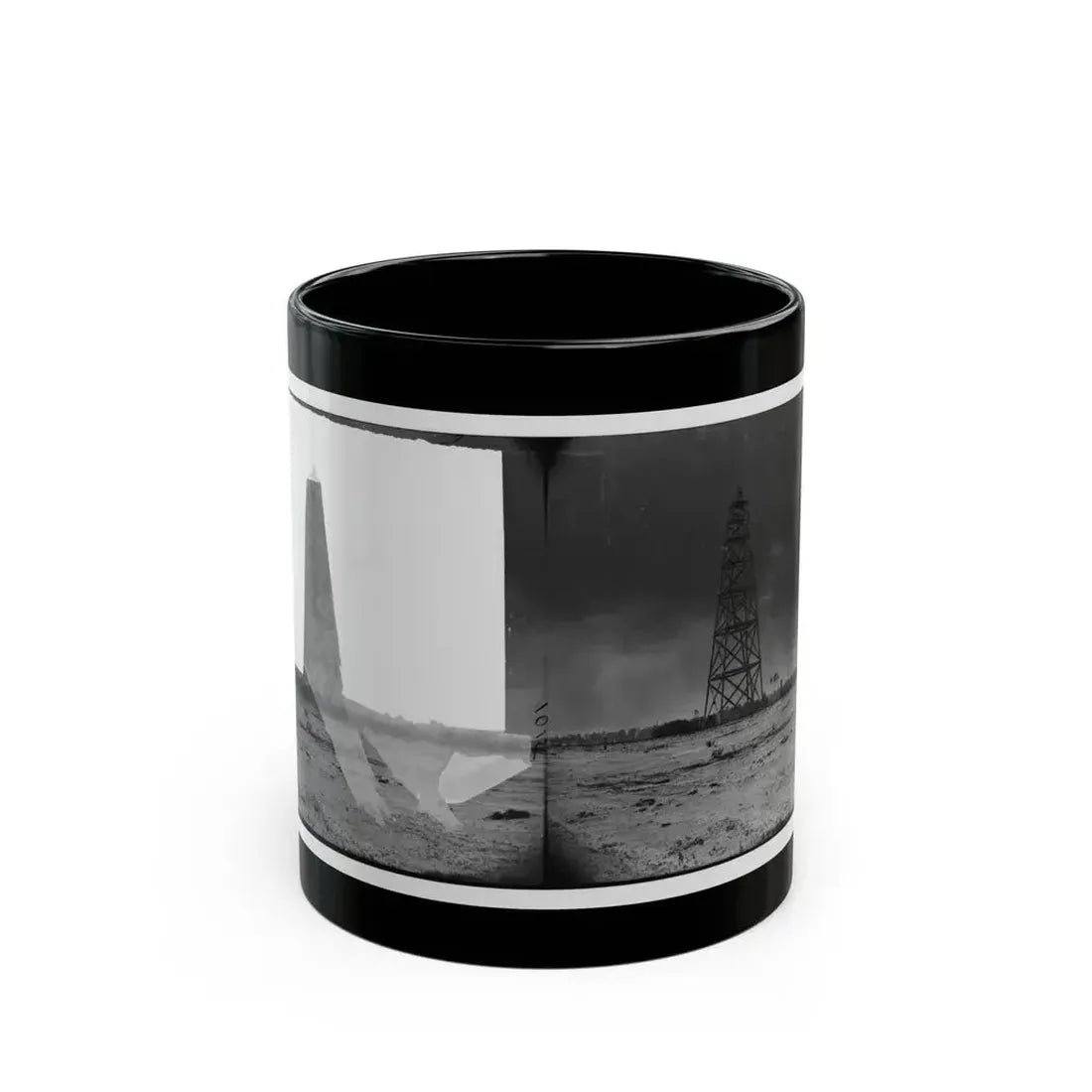 Bermuda Hundred, Virginia. Lookout Tower On Left Of Bermuda Hundred Line (U.S. Civil War) Black Coffee Mug 11oz - Go Mug Yourself