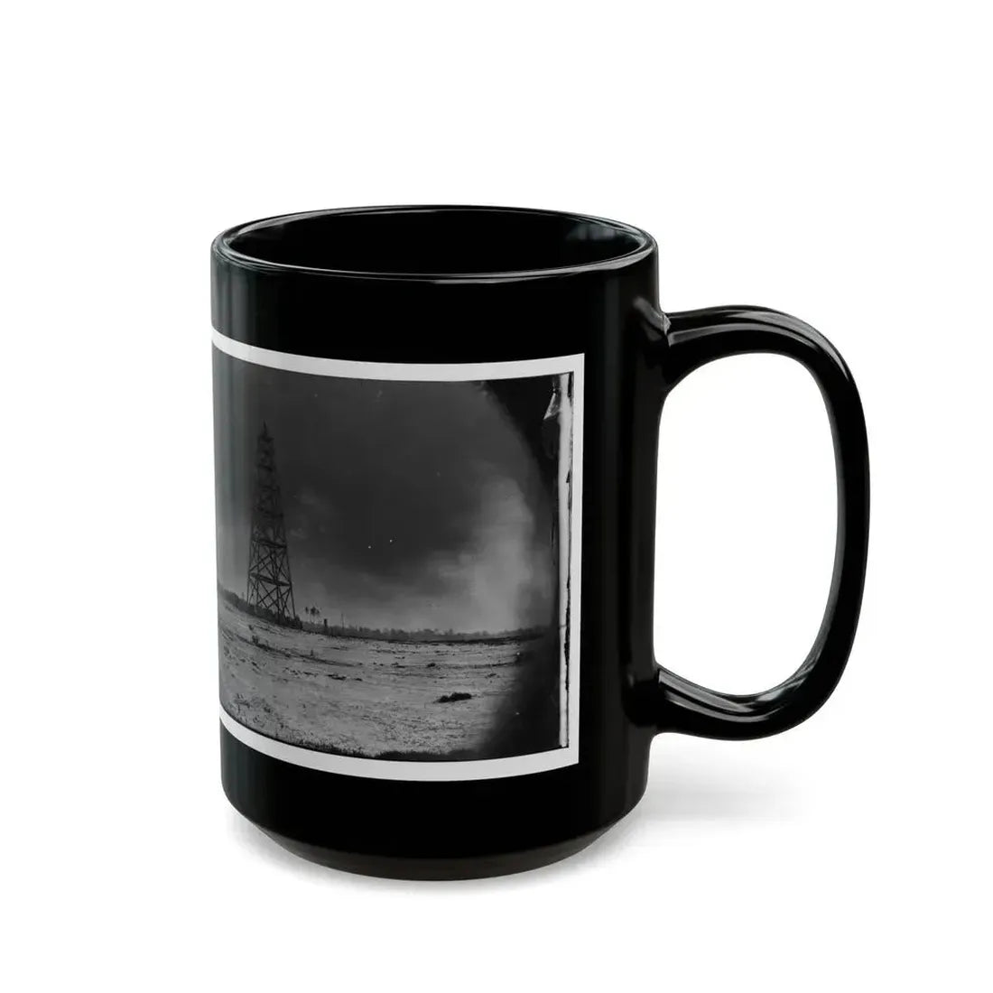 Bermuda Hundred, Virginia. Lookout Tower On Left Of Bermuda Hundred Line (U.S. Civil War) Black Coffee Mug - Go Mug Yourself