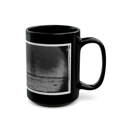 Bermuda Hundred, Virginia. Lookout Tower On Left Of Bermuda Hundred Line (U.S. Civil War) Black Coffee Mug - Go Mug Yourself