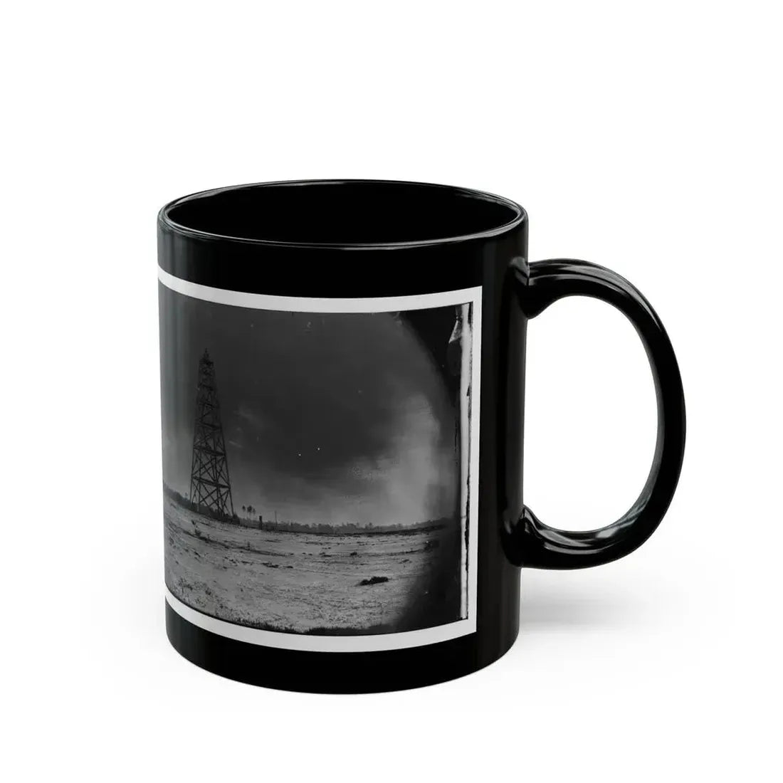 Bermuda Hundred, Virginia. Lookout Tower On Left Of Bermuda Hundred Line (U.S. Civil War) Black Coffee Mug - Go Mug Yourself