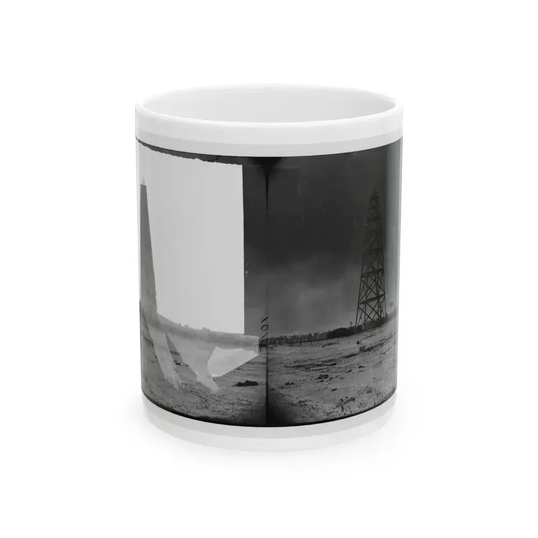 Bermuda Hundred, Virginia. Lookout Tower On Left Of Bermuda Hundred Line (U.S. Civil War) White Coffee Mug 11oz - Go Mug Yourself