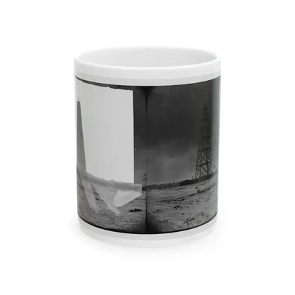 Bermuda Hundred, Virginia. Lookout Tower On Left Of Bermuda Hundred Line (U.S. Civil War) White Coffee Mug 11oz - Go Mug Yourself