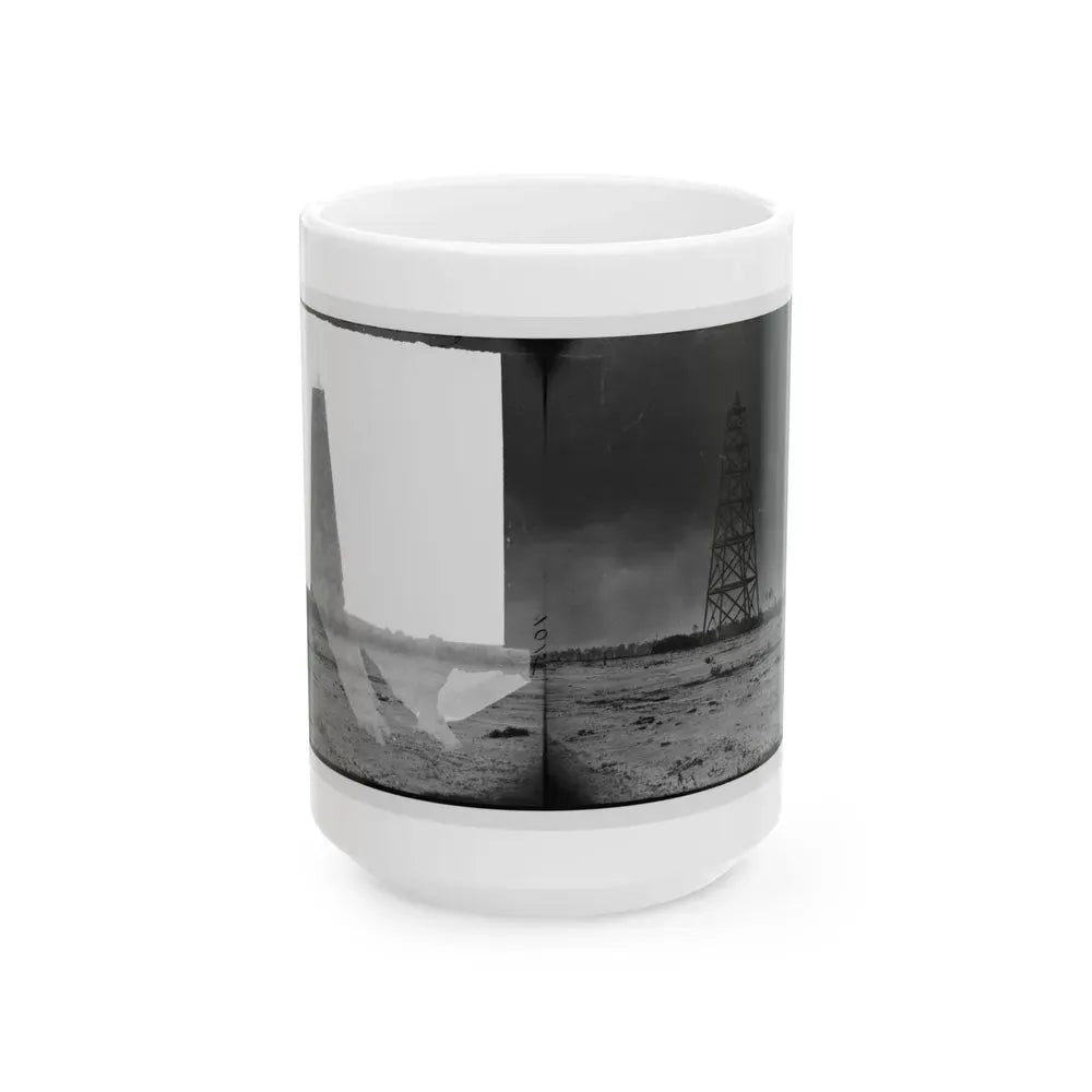 Bermuda Hundred, Virginia. Lookout Tower On Left Of Bermuda Hundred Line (U.S. Civil War) White Coffee Mug 15oz - Go Mug Yourself
